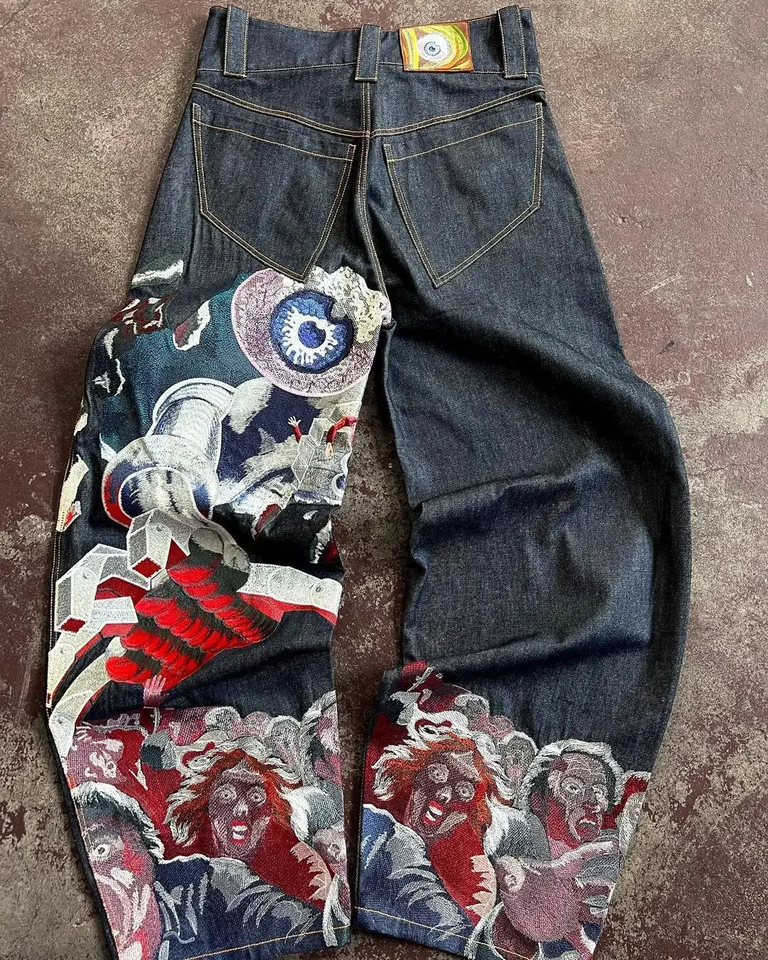Japanese Embroidered Y2K Jeans