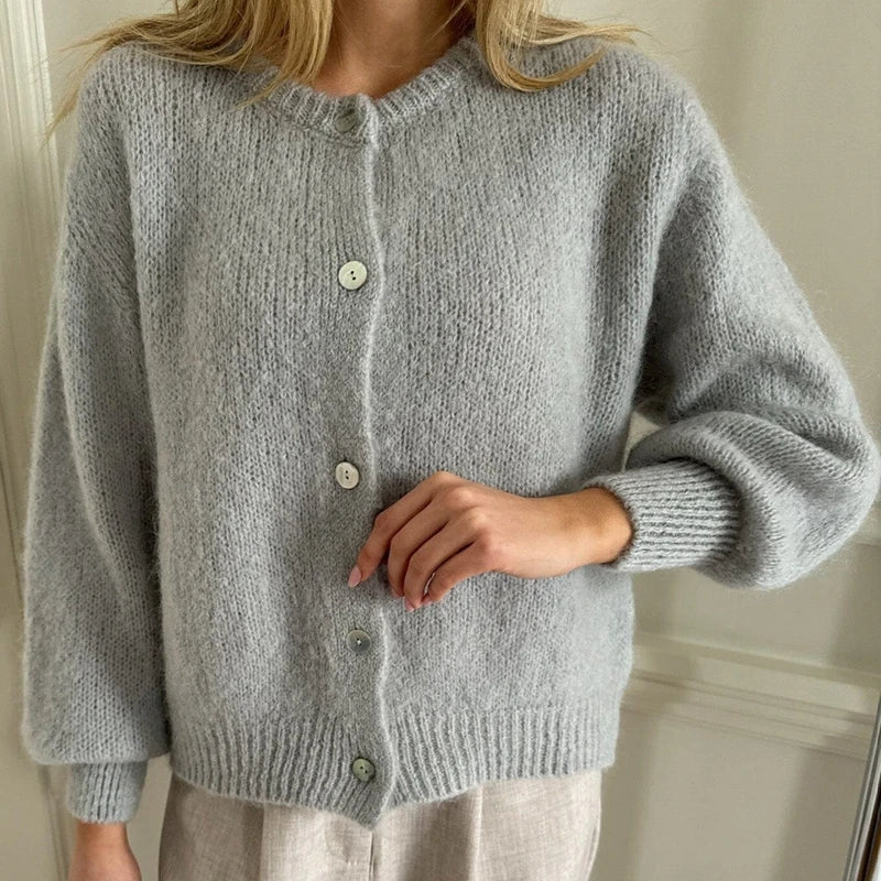 Preppy Y2K Womens Button Cardigan