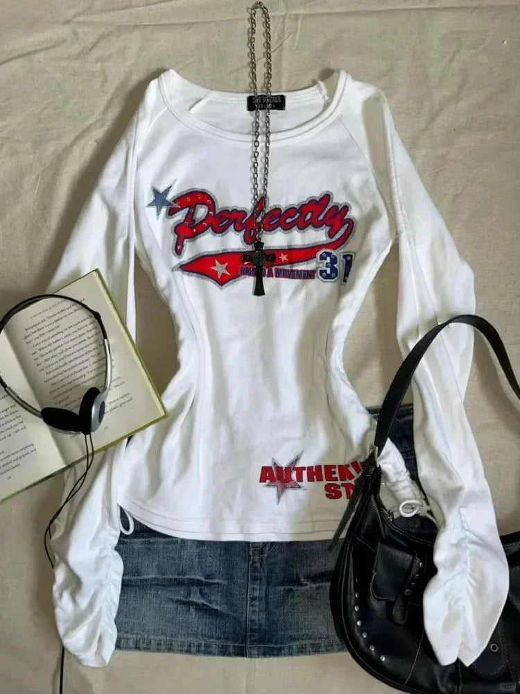 Y2K American Retro Grunge Long Sleeve Top