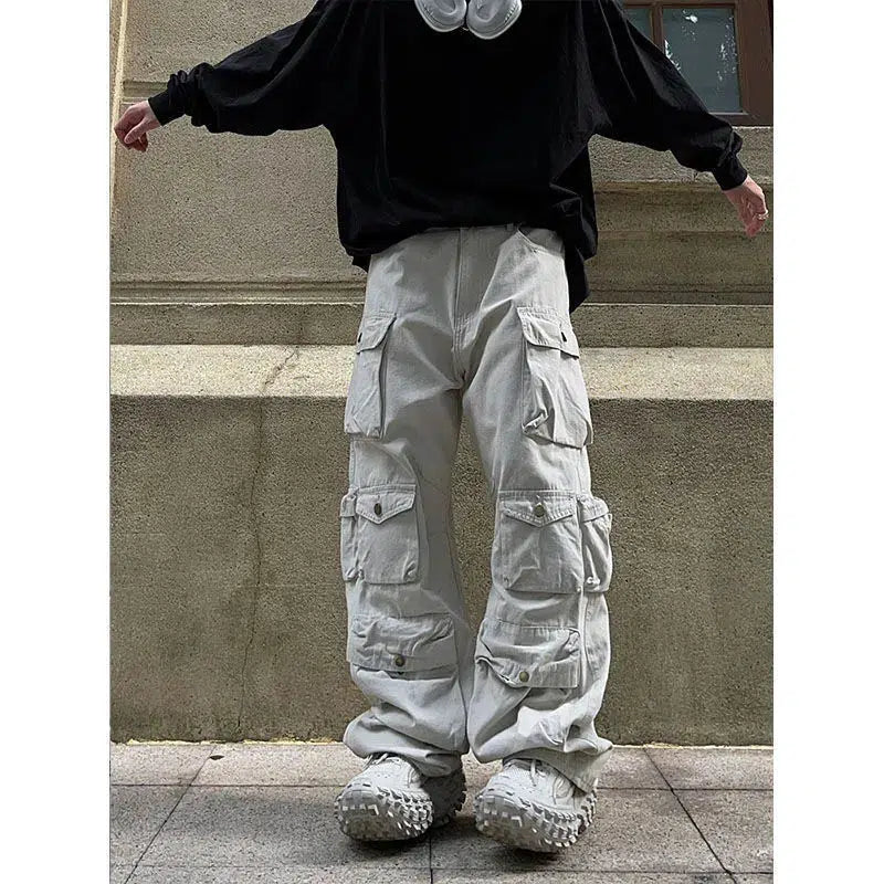 Y2K Baggy Cargo Pocket Trousers