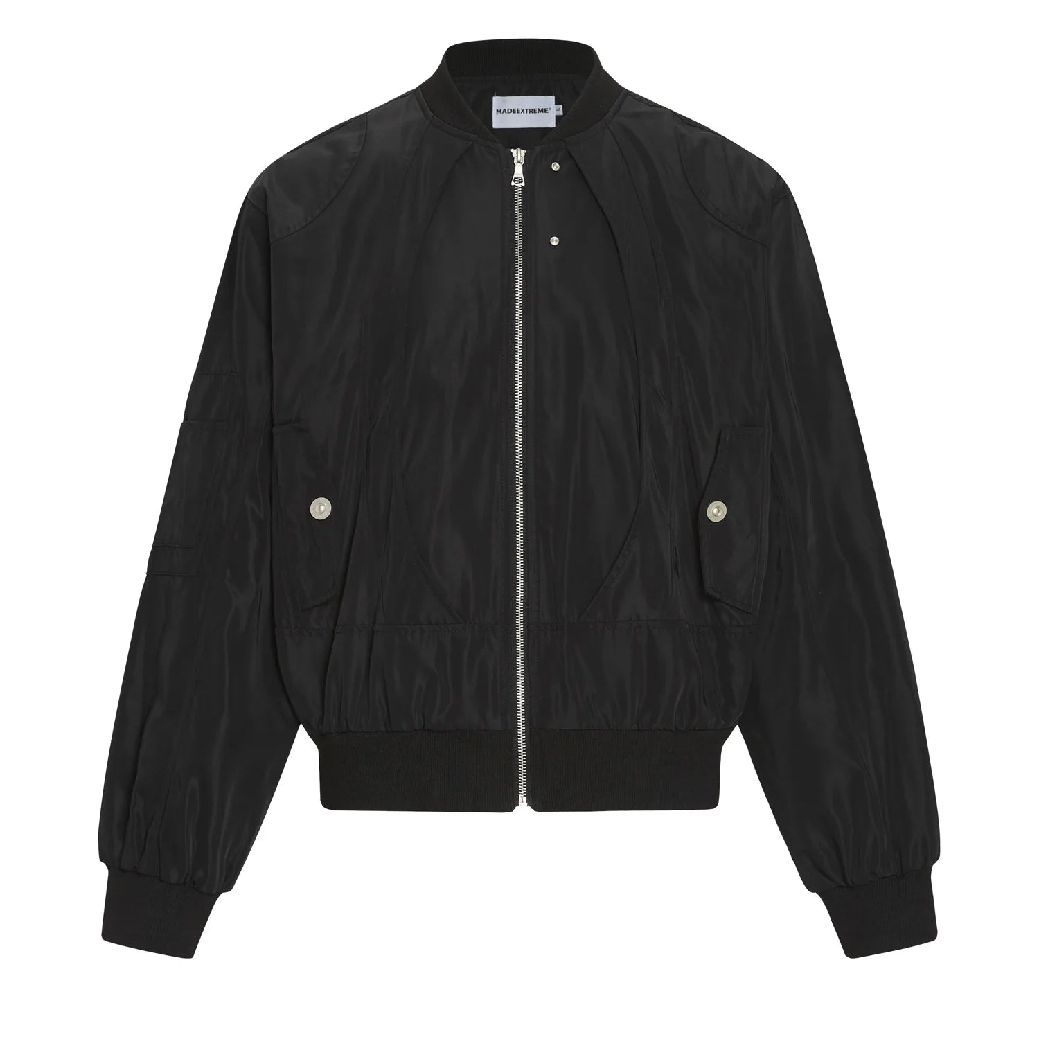 Y2K Black Short Full Zip Up Bomber Jacket