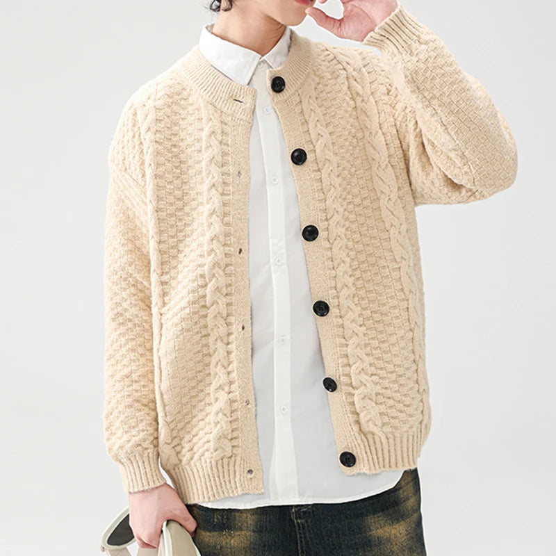 Y2K Cable Knit Button Cardigan Sweater