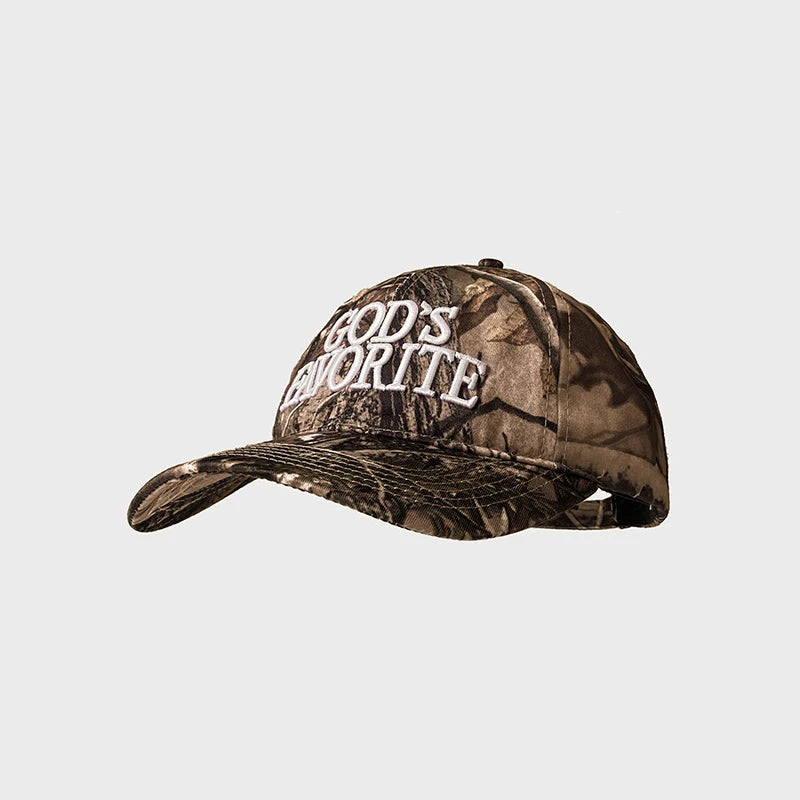 Y2K Camo God's Favourite Baseball Cap