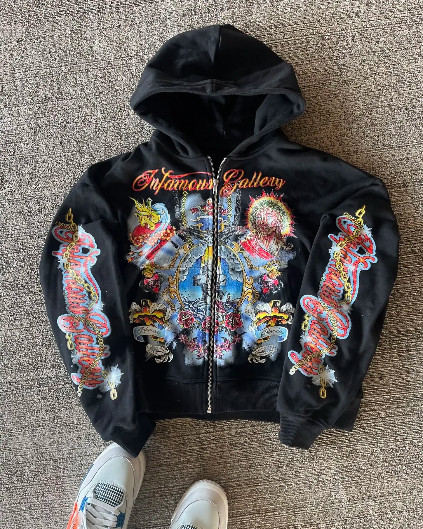 Y2K Collective Full Zip Graphic Baggy Hoodie