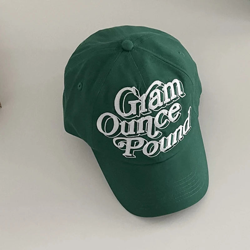 Y2K Embroidered Measurements Baseball Cap