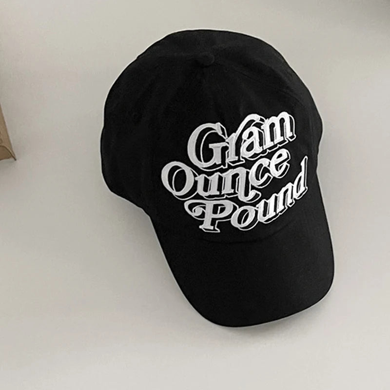 Y2K Embroidered Measurements Baseball Cap