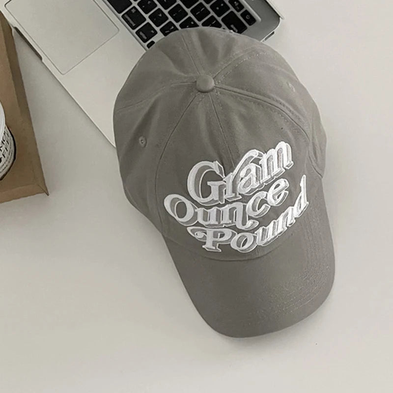 Y2K Embroidered Measurements Baseball Cap