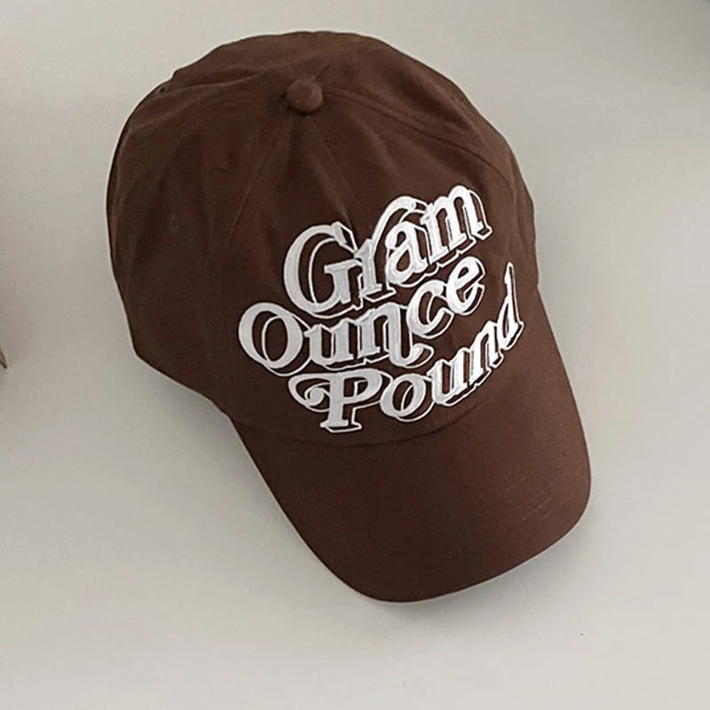 Y2K Embroidered Measurements Baseball Cap