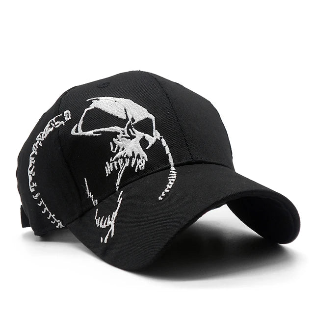 Y2K Embroidered Screaming Skull Baseball Cap