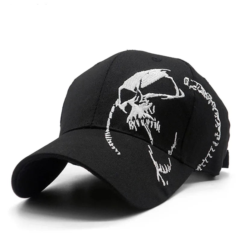 Y2K Embroidered Screaming Skull Baseball Cap