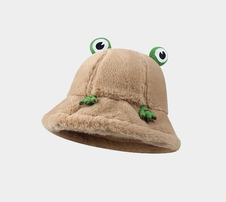 Y2K Fluffy Frog Bucket Hat