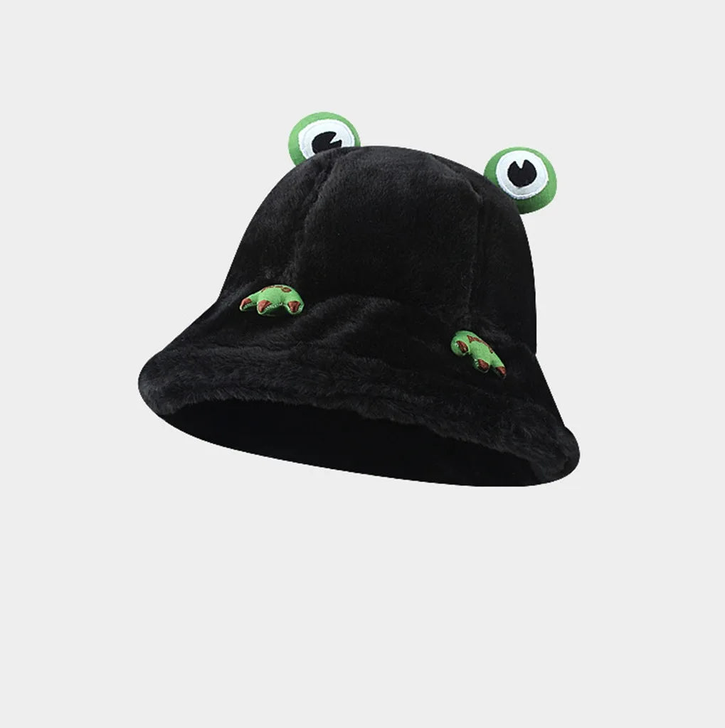 Y2K Fluffy Frog Bucket Hat