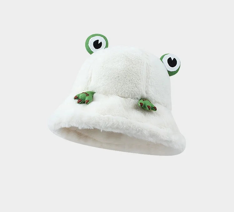 Y2K Fluffy Frog Bucket Hat
