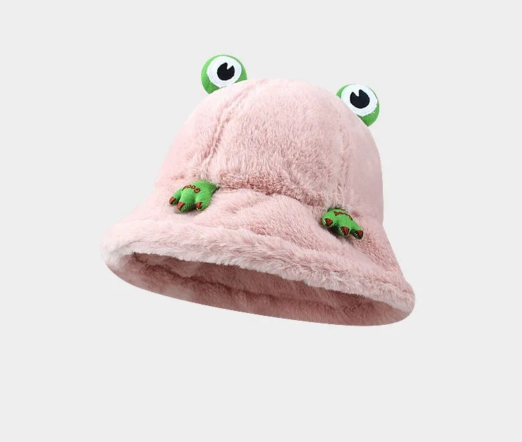 Y2K Fluffy Frog Bucket Hat