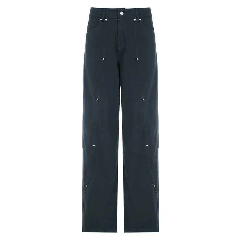 Y2K Patchwork Workwear Baggy Jeans