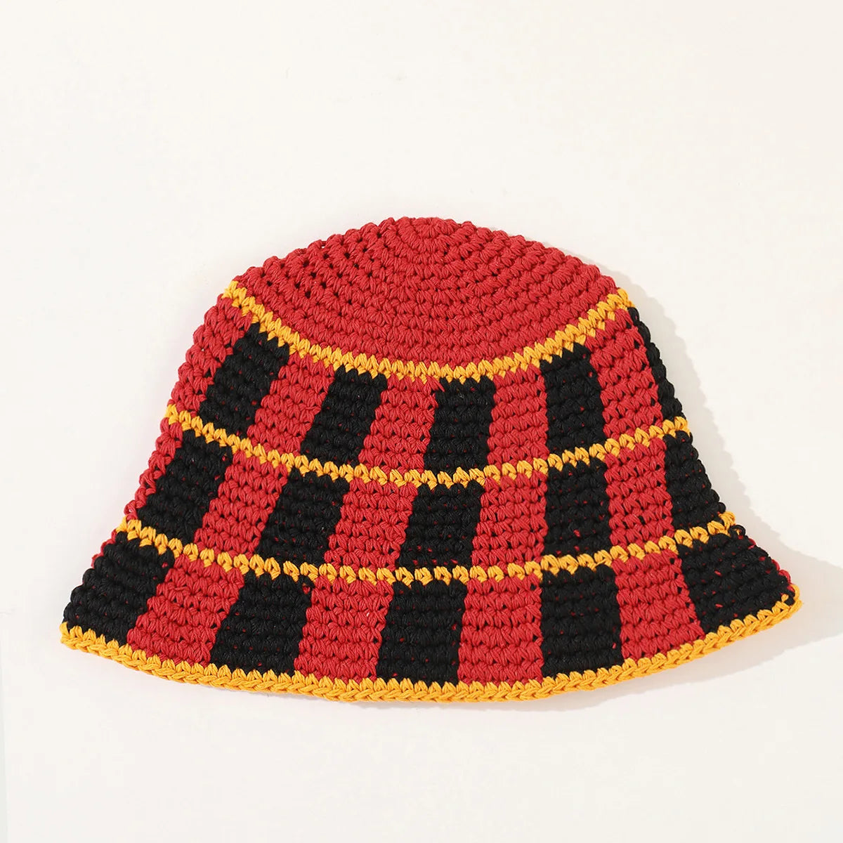 Y2K Plaid Knit Bucket Hat