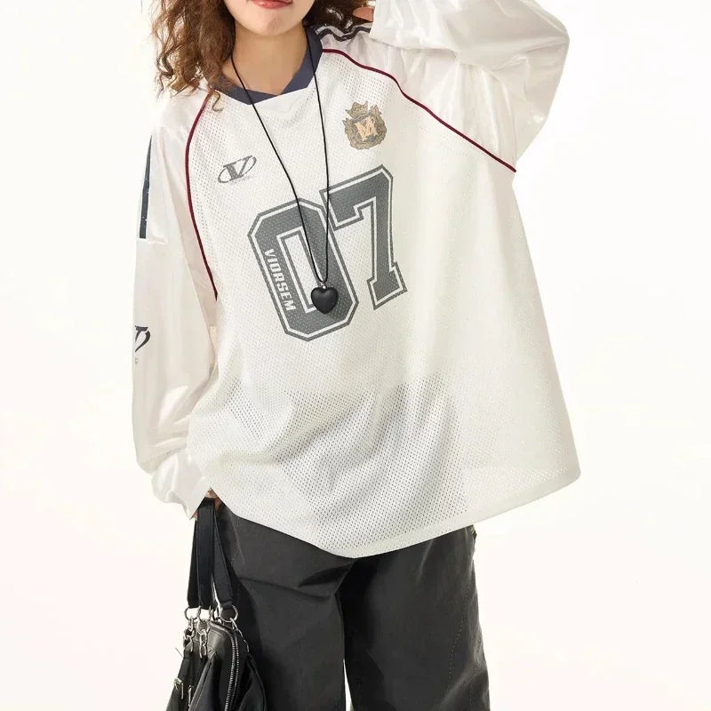 Y2K Retro Long Sleeve Printed Jersey