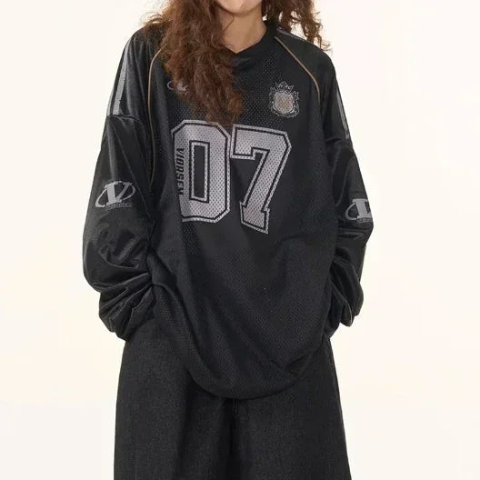 Y2K Retro Long Sleeve Printed Jersey