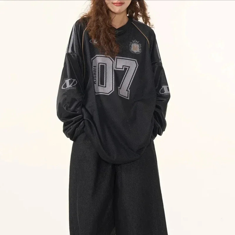 Y2K Retro Long Sleeve Printed Jersey