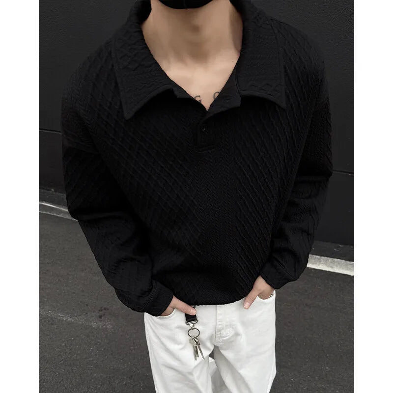 Y2K Spring Lapel Kitted Jumper Sweater