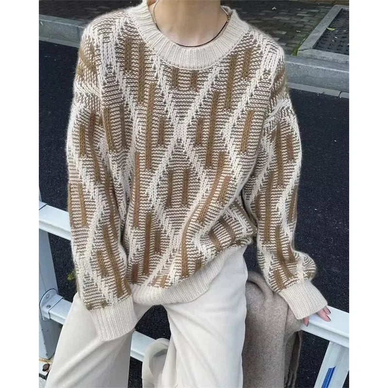 Y2K Vintage Aesthetic Baggy Knit Jumper Sweater