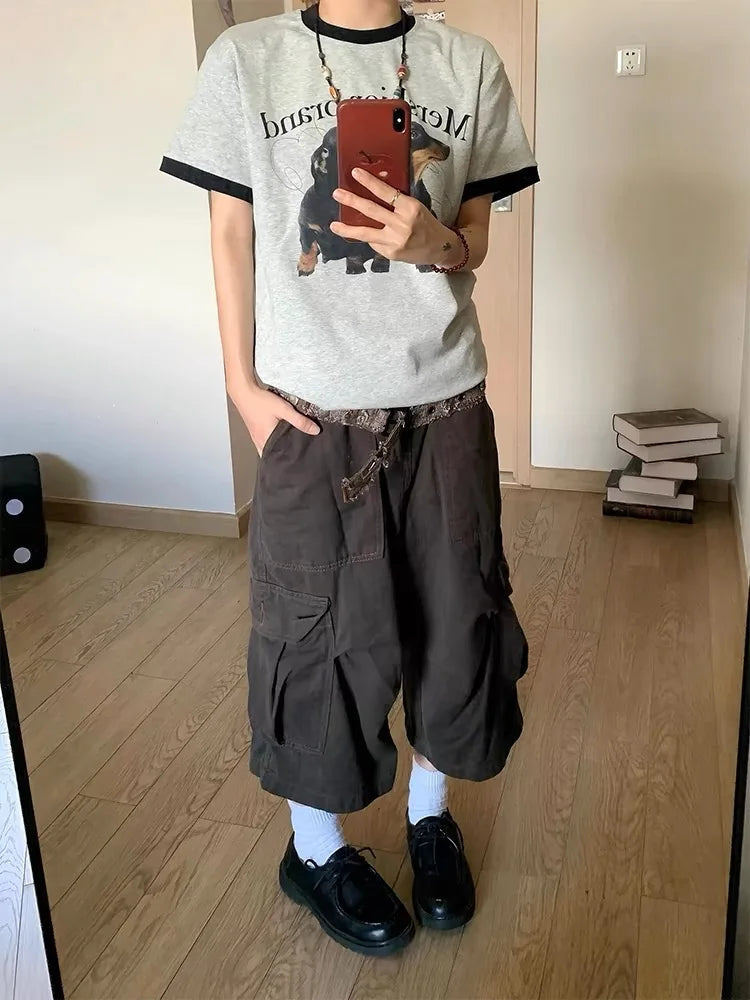 Y2K Wide Leg Vintage Cargo Jorts Shorts