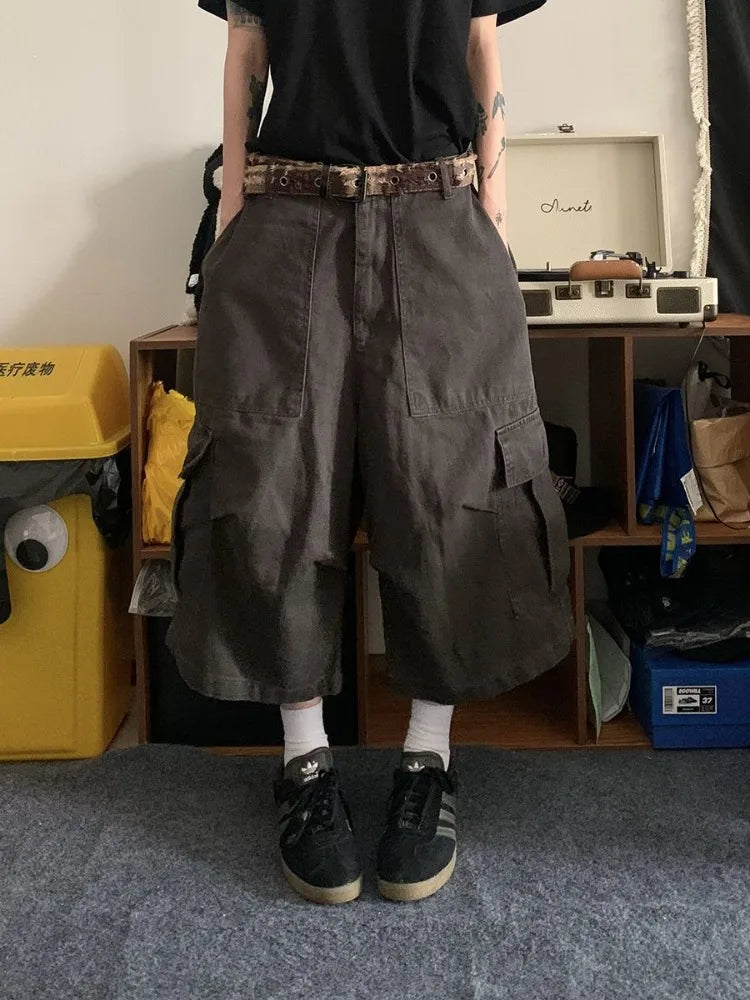 Y2K Wide Leg Vintage Cargo Jorts Shorts