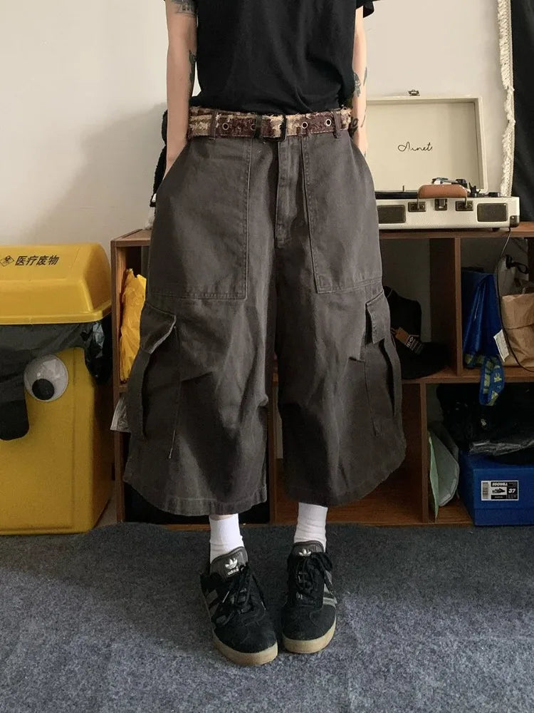 Y2K Wide Leg Vintage Cargo Jorts Shorts