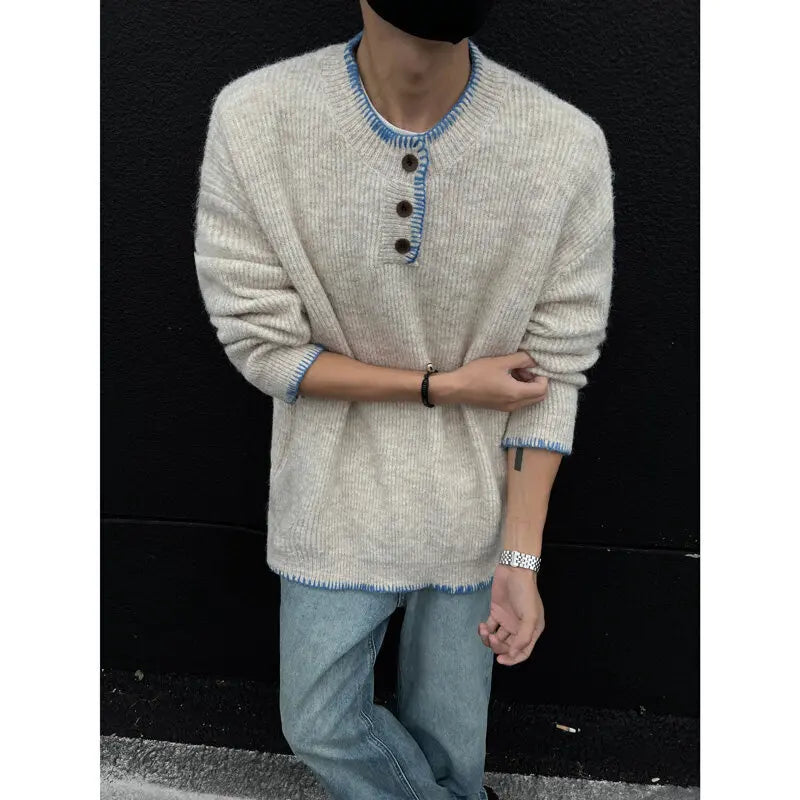 Y2K Winter Round Neck Knitted Jumper Sweater