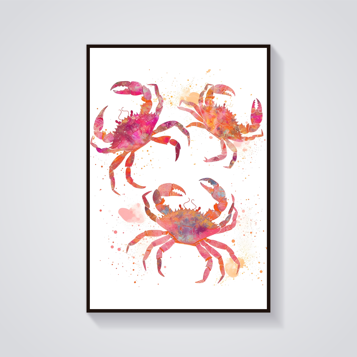 Pink Crab Trio Poster