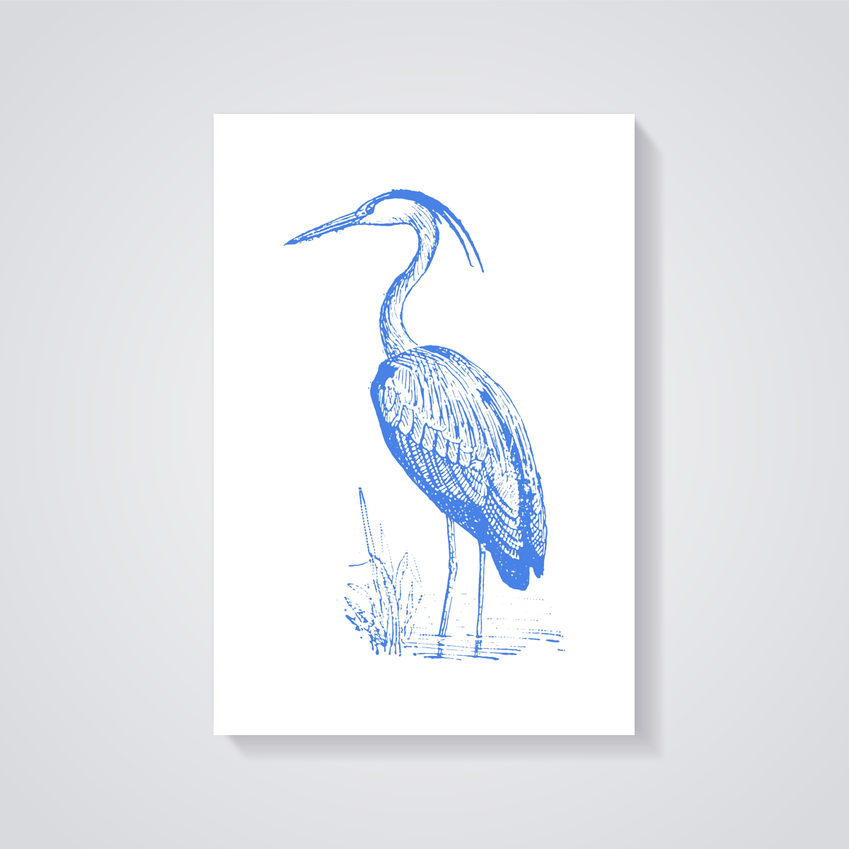 Vintage Blue Heron Seaside Poster