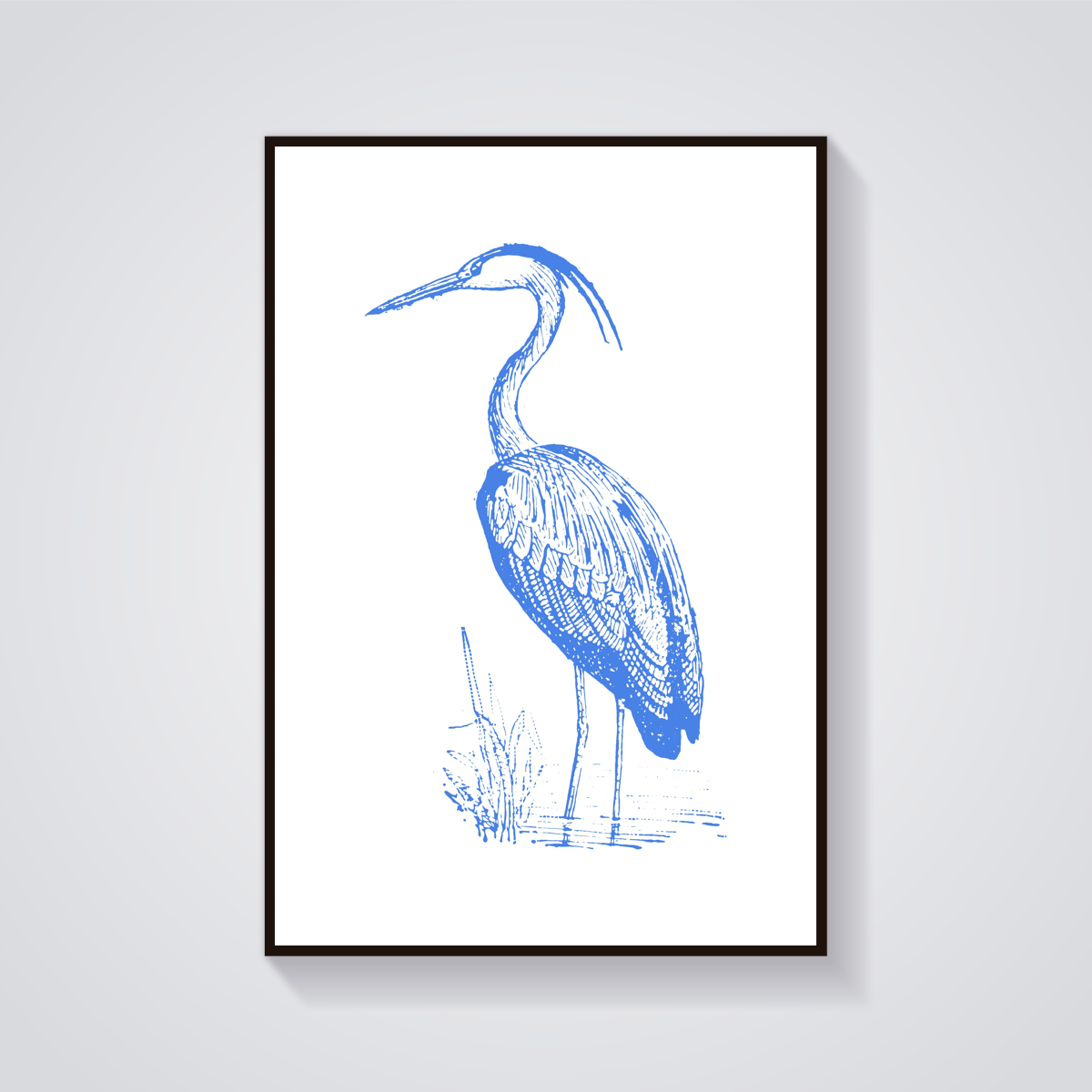 Vintage Blue Heron Seaside Poster