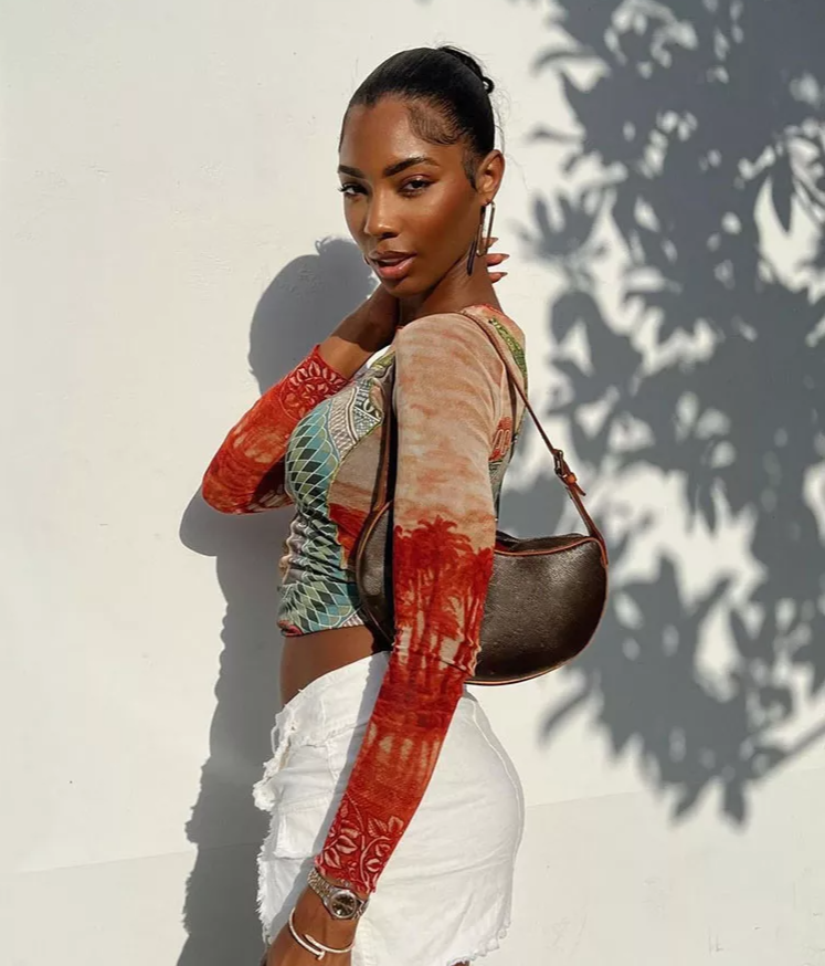 Y2K Mesh Graphic Long Sleeve